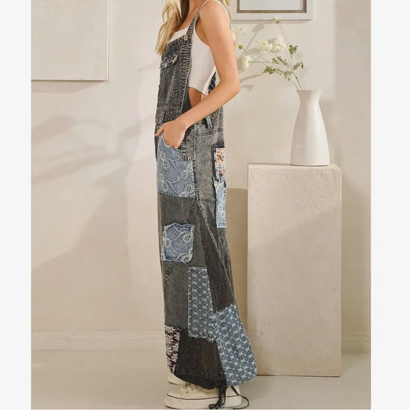 🆕 Oli & Hali Washed Multi‎ Patchwork
Tencel Overall wear Wide Leg OR jogger - Picture 9 of 10